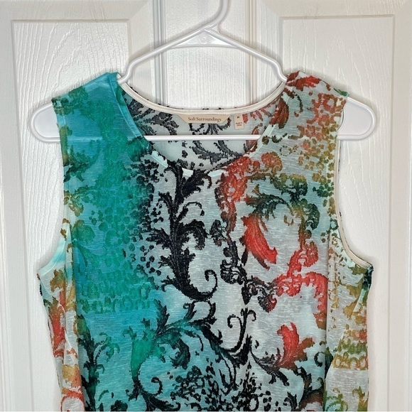 Soft Surroundings Abstract Textured Sheer Tank Top M - Picture 3 of 6